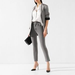 🔴 3/$30 Rag & Bone 25×26 Daly Raw-Hem Slim Cigarette Fit Crop Gray Jean